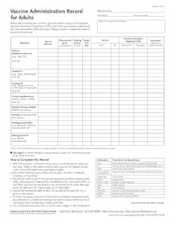 Vaccine Administration Record for Adults
