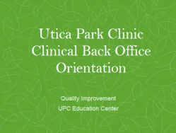 Clinical Back Office Orientation