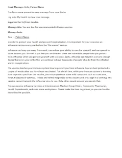 Flu Outreach Email Template