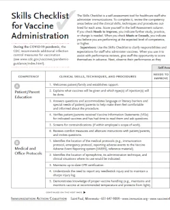 Skills Checklist for Vaccine Administration