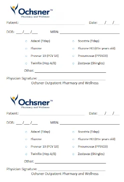Immunization Rx Pad