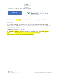  Sample :30 Public Service Announcement Radio Script