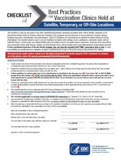 Best Practices for Vaccination Clinics Held at Off-Site Locations