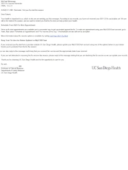  Flu Vaccine Reminder Patient Portal Message