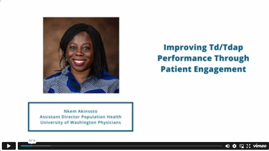 “Improving Td/Tdap Performance Through Patient Engagement” – University of Washington Physicians